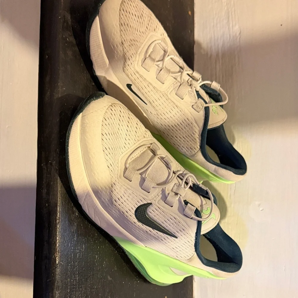 Nike White and Lime Athletic Sneakers